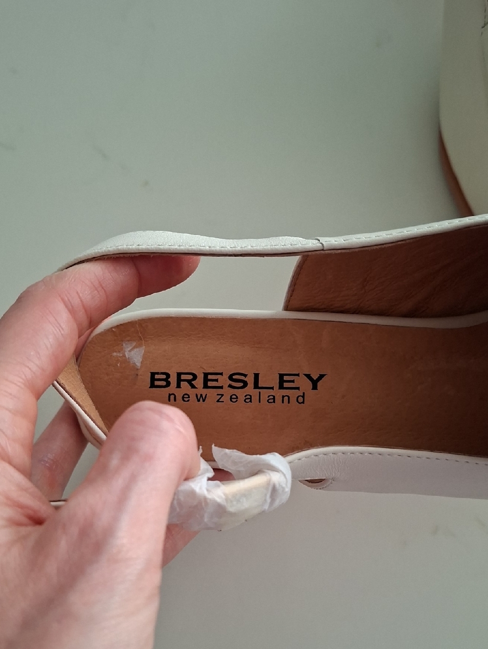 NWOT Bresley Cream/Ivory Leather Sling-back Mules/Loafer Heels (EU 40; US 9) - Picture 6 of 8